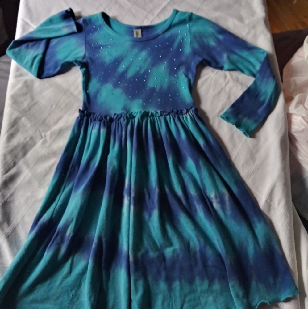 Girls blue purple tie dye Mignone dress sz 6